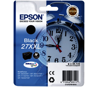 EPSON  Alarm Clock 27XXL Black Ink Cartridge